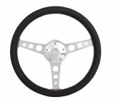 Grant Billet Classic Series Steering Wheels 1922-2 Wheels, Series, 14.0 in. Diameter, Aluminum, 3-Spoke, Black, Leather Grip, Black, with Installation Kit, Horn Cap, Chevy, Kit thumbnail 2