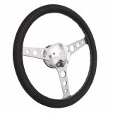 Grant Billet Classic Series Steering Wheels 1922-2 Wheels, Series, 14.0 in. Diameter, Aluminum, 3-Spoke, Black, Leather Grip, Black, with Installation Kit, Horn Cap, Chevy, Kit thumbnail 3