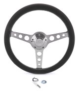 Grant Billet Classic Series Steering Wheels 1922-2 Wheels, Series, 14.0 in. Diameter, Aluminum, 3-Spoke, Black, Leather Grip, Black, with Installation Kit, Horn Cap, Chevy, Kit thumbnail 4