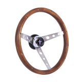 Grant Classic Nostalgia Steering Wheels 963 Wheel, Nostalgia, Mustang, 3-Spoke Center, Stainless/Brushed Spokes, Wood/Walnut, 13.5 in. Diameter, 3-Bolt Mount, Each thumbnail 2