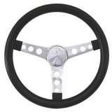 Grant Classic Foam Steering Wheels 831 Wheel, Foam, Steel/Chrome, Foam/Black, 3-Spoke, 13.5 in. Diameter, 3-Bolt Mount, Each thumbnail 1