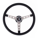 Grant Classic Nostalgia Steering Wheels 968 Wheel, Nostalgia, Mustang, Stainless Steel/Brushed, Foam/Black, 3-Spoke, 15 in. Dia., 3-Bolt thumbnail 1