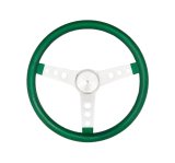 Grant Metal Flake Steering Wheels 8462 Wheel, Flake, 3-spoke, Green Vinyl Grip, Chrome Steel Spokes, 15 in. Diameter, 3-Bolt, Each thumbnail 1