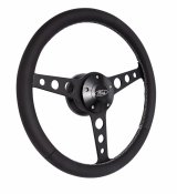 Grant Billet Classic Series Steering Wheels 1927 Wheel, Series, Aluminum, Black, Leather/Black, 3-Spoke, 14 in. Diameter, 5-Bolt mount, Ford Logo Horn Button, Each thumbnail 2