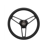 Grant Billet Steering Wheels 1907 Wheel, Series, Black Grip, Polished Wheel, Ford Logo Horn Button, Dual Contact, Each thumbnail 2