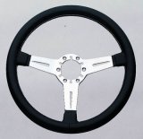 Grant Classic Corvette Steering Wheels for 1963-1982 CORVETTE - 791 Wheel, Corvette, Aluminum, Polished, Leather/Black, 3-Spoke, 14 in. Diameter, 6-Bolt, Each thumbnail 2