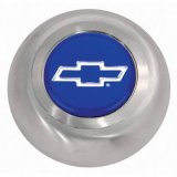 Grant Horn Buttons 5644 Button; GM Licensed; Button; Stainless Steel; Chevrolet; Blue/Silver; Classic/Challenger Wheels thumbnail 1