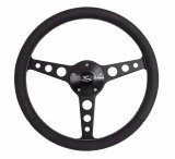Grant Billet Classic Series Steering Wheels 1928 Wheel, Series, Aluminum, Black, Leather/Black, 3-Spoke, 14 in. Diameter, 5-Bolt mount, Ford Logo Horn Button, Each thumbnail 3