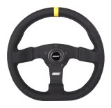 Grant D-Series Steering Wheels 603-S Wheels, D-Series, 13.5 in. x 12.25 in. Size, Aluminum, Black Spokes, Vinyl Grip, Black, Yellow Center Stripe, 3 or 5 Hole Mount, Each thumbnail 1