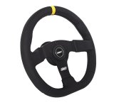 Grant D-Series Steering Wheels 603-S Wheels, D-Series, 13.5 in. x 12.25 in. Size, Aluminum, Black Spokes, Vinyl Grip, Black, Yellow Center Stripe, 3 or 5 Hole Mount, Each thumbnail 2