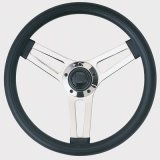 Grant Classic 5 Steering Wheels 990 Wheel, 5, Steel, Chrome, 3-Spoke, Foam Black Grip, 14.5 in. Diameter, 5-Bolt Mount, Each thumbnail 1