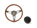 Grant Classic Nostalgia Steering Wheels 246 Wheel, Nostalgia, Aluminum/Nickel Plated, Wood/Walnut, 3-Spoke, 15 in. Diameter, 3-Bolt, Each thumbnail 3