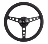 Grant Billet Classic Series Steering Wheels 1927-1 Wheels, Series, 14.0 in. Diameter, Aluminum, 3-Spoke, Black, Leather Grip, Black, with Installation Kit, Horn Cap, Ford, Kit thumbnail 1