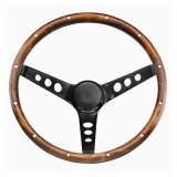 Grant Classic Wood Vintage Steering Wheel 313 Wheel, Series, Wood, Matte Black Spoke, 13.5 in. Diameter, 3.75 in. Dish, 3-Bolt Mount, Each thumbnail 1