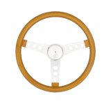 Grant Metal Flake Steering Wheels 8447 Wheel, Flake, 3-spoke, Gold Vinyl Grip, Chrome Steel Spokes, 13.5 in. Diameter, 3-Bolt, Each thumbnail 1