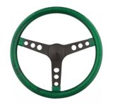 Grant Metal Flake Steering Wheels 8452 Wheel, Flake, 3-spoke, Green Vinyl Grip, Black Powdercoated Steel Spokes, 13.5 in. Dia., 3-Bolt thumbnail 1