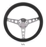 Grant Billet Classic Series Steering Wheels 1922-1 Wheels, Series, 14 in. Diameter, Aluminum, 3-Spoke, Polished, Leather Grip, Black, with Installation Kit, Horn Cap, Ford, Kit thumbnail 2