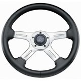 Grant Elite GT Steering Wheels 742 Wheel, GT, Aluminum, Polished, Vinyl/Black, 4-Spoke, 14 in. Diameter, 5-Bolt Mount, Each thumbnail 4