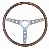 Grant Classic Nostalgia Steering Wheels 966-0 Wheel, Nostalgia, Stainless Steel/Brushed, Wood/Walnut, 3-Spoke, 15 in. Dia., 3-Bolt, Each thumbnail 2