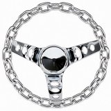 Grant Classic Chain Steering Wheels 741 Wheel, Chain, Steel/Chrome, 3-Spoke, 10 in. Diameter, 3-Bolt Mount, Each thumbnail 3