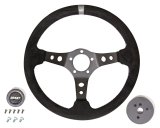 Grant Racing Suede Wheels 694 Steering Wheel, Series, Aluminum/Black, Suede/Black/Gray, 3-Spoke, 13.75 in. Diameter, 5-Bolt, Each thumbnail 3