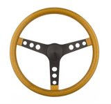 Grant Metal Flake Steering Wheels 8457 Wheel, Flake, 3-spoke, Gold Vinyl Grip, Black Powdercoated Steel Spokes, 13.5 in. Dia., 3-Bolt thumbnail 1