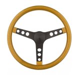 Grant Metal Flake Steering Wheels 8457 Wheel, Flake, 3-spoke, Gold Vinyl Grip, Black Powdercoated Steel Spokes, 13.5 in. Dia., 3-Bolt thumbnail 2
