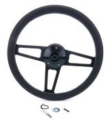 Grant Billet T-Series Steering Wheels 1916-1 Wheels, T-Series, 14.0 in. Diameter, Aluminum, 3-Spoke, Black, Leather Grip, Black, with Installation Kit, Horn Cap, Chevy, Kit thumbnail 4
