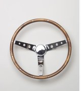 Grant Classic Wood Steering Wheels 201 Wheel, Wood, Steel/Chrome, Wood/Walnut, 3-Spoke, 15 in. Diameter, 3-Bolt Mount, Each thumbnail 1