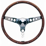 Grant Classic Wood Steering Wheels 201 Wheel, Wood, Steel/Chrome, Wood/Walnut, 3-Spoke, 15 in. Diameter, 3-Bolt Mount, Each thumbnail 2