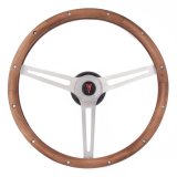 Grant Classic Nostalgia Steering Wheels 987 Wheel, Nostalgia, Pontiac, Stainless Steel/Brushed, Wood/Walnut, 3-Spoke, 15 in. Dia., 3-Bolt thumbnail 1