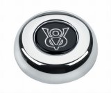 Grant Horn Buttons 5682 Button, Plastic, Black, Classic, Challenger Series, Ford Style V8 Logo, Each thumbnail 1