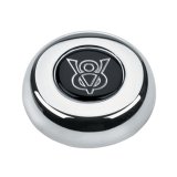 Grant Horn Buttons 5682 Button, Plastic, Black, Classic, Challenger Series, Ford Style V8 Logo, Each thumbnail 2