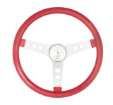 Grant Metal Flake Steering Wheels 8445 Wheel, Flake, 3-spoke, Red Vinyl Grip, Chrome Steel Spokes, 13.5 in. Diameter, 3-Bolt, Each thumbnail 2