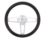 Grant Billet T-Series Steering Wheels 1914 Wheel, T Series, Aluminum, Polished, Leather/Black, 3-Spoke, 14 in. Diameter, 5-Bolt mount, Jeep Logo Horn Button, Each thumbnail 2