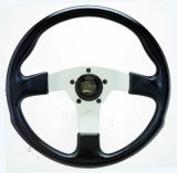 Grant GT Rally Steering Wheels 760 Wheel, Rally, Aluminum, Silver, Foam/Black, 3-Spoke, 13.5 in. Diameter, 5-Bolt Mount, Each thumbnail 1