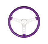 Grant Metal Flake Steering Wheels 8463 Wheel, Flake, 3-spoke, Purple Vinyl Grip, Chrome Steel Spokes, 15 in. Diameter, 3-Bolt, Each thumbnail 1