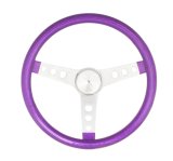 Grant Metal Flake Steering Wheels 8463 Wheel, Flake, 3-spoke, Purple Vinyl Grip, Chrome Steel Spokes, 15 in. Diameter, 3-Bolt, Each thumbnail 2