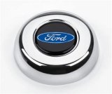 Grant Horn Buttons 5685 Button, Steel, Chrome, Ford Oval Logo, for Challenger, Classic Series, Each thumbnail 1