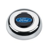 Grant Horn Buttons 5685 Button, Steel, Chrome, Ford Oval Logo, for Challenger, Classic Series, Each thumbnail 2