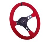 Grant Products Steering Wheels 8515 Suede Red with Center Stripe, Alumiunum Spoke, and Universal 3 or 5 Hole Pattern (Installation Hub Needed) thumbnail 1