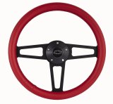 GRT Products Steering Wheels 1916R Billet T Series Red Wrapped Black Spoke Wheel with Chevy Logo & Install Kit (5196) thumbnail 1