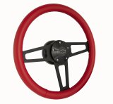 GRT Products Steering Wheels 1916R Billet T Series Red Wrapped Black Spoke Wheel with Chevy Logo & Install Kit (5196) thumbnail 2