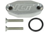 ICT Billet Gauge Adapters 551534 Adapters, Straight Fitting, Aluminum, Natural, 16mm x 1.5 Female Threads, Oil Pressure Sensor Relocation, GM, LS Series V8 Engines, Each thumbnail 1