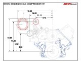 ICT Billet Air Conditioning Compressor Brackets 551474-3 Conditioner Brackets, A/C Brackets, Sanden 508, Aluminum, Natural, Idler Pulley, Chevy, LS, Kit thumbnail 1