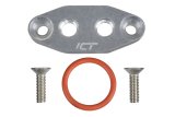 ICT Billet Turbocharger Oil Pan Adapter Flanges 551666 Flange, Feed Type, 1/8 in. NPT Female Thread, Aluminum, Natural, GM, LS Series, Each thumbnail 4