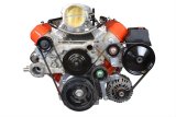 ICT Billet Alternator/Power Steering Bracket Kits 551769-1 Alternator and Power Brackets Kits, Aluminum, Natural, Driver Side, Chevy, Small Block LS, Kit thumbnail 2