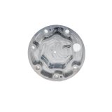 ICT Billet Air Conditioning Compressor Covers 551194-7P Sanden 709 Rear Cover to Use with R4 Hoses thumbnail 1
