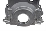 ICT Billet Turbo LS Timing Covers 551595 Engine Timng Cover, 1-Piece, Aluminum, Natural, -10 AN Oil Dain Return Fittings. Chevy, LS, Each thumbnail 1