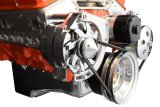 ICT Billet Alternator Brackets 551672E Bracket, Low Mount, Aluminum, Natural, Passenger Side Mount, Electric Pump, Small Block, Kit thumbnail 1